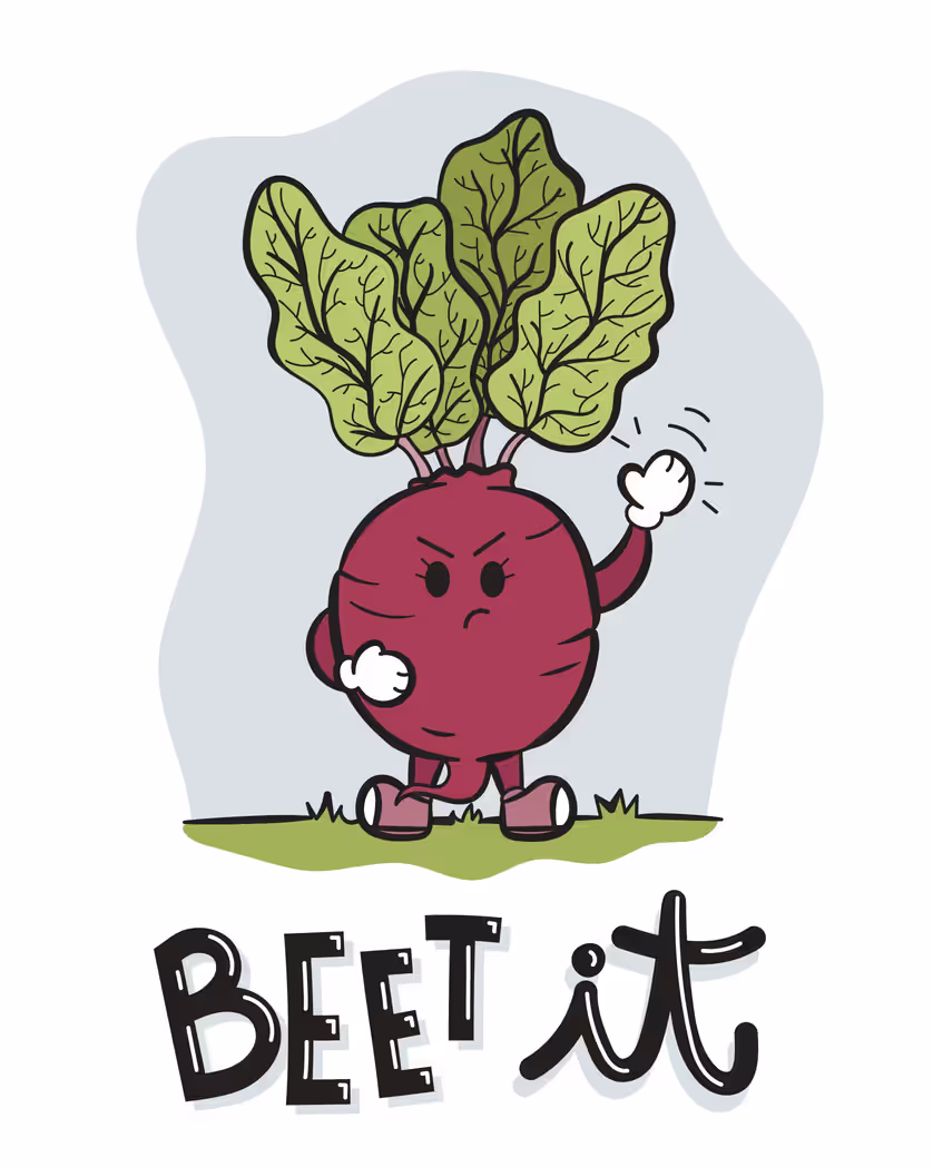 Card design "Beet it - rude pun farewell card for a colleague"