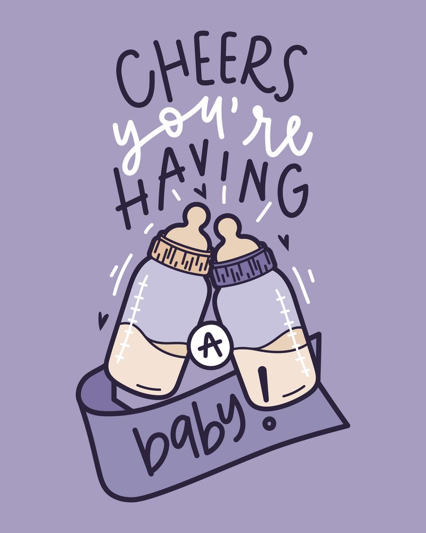Card design "cheers you're having a baby"