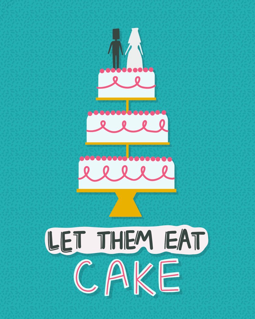 Card design "let them eat cake"