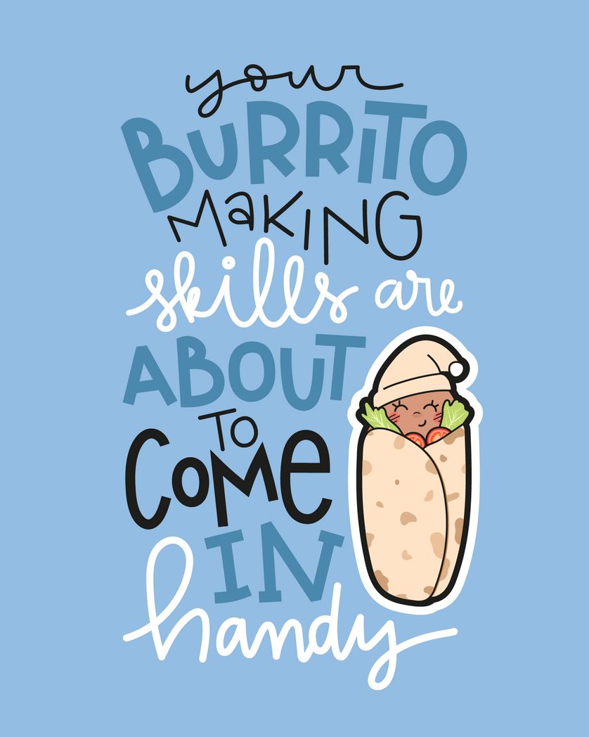 Card design "Your burrito making skills are about to come in handy - new baby"