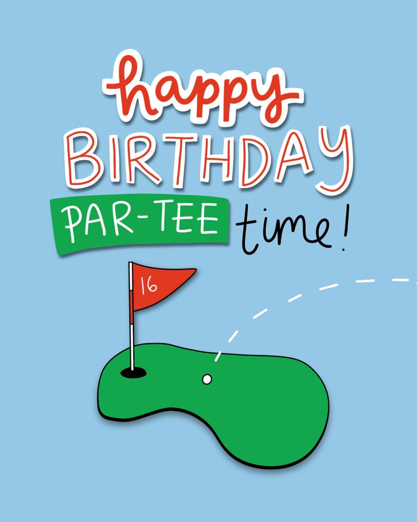 Card design "Golf happy birthday - par-tee time"