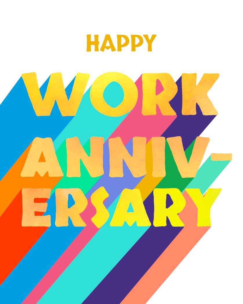 Card design "Happy work anniversary"