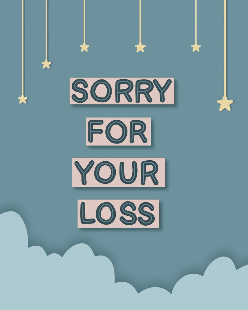 Card design "Sorry for your loss"