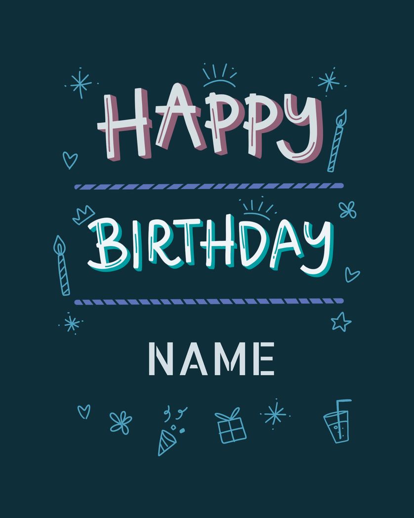 Card design "happy birthday name"