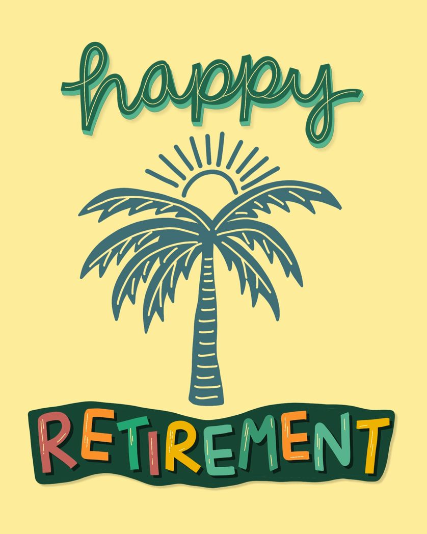 Card design "Retro Happy Retirement Card"
