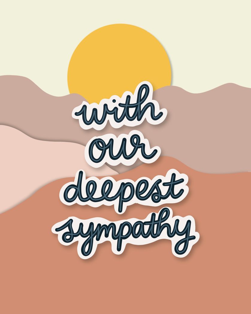 Card design "with our deepest sympathy"