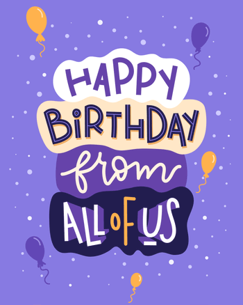 Use Happy birthday from all of us - animated group card