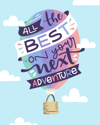Use All the best on your next adventure - animated leaving card