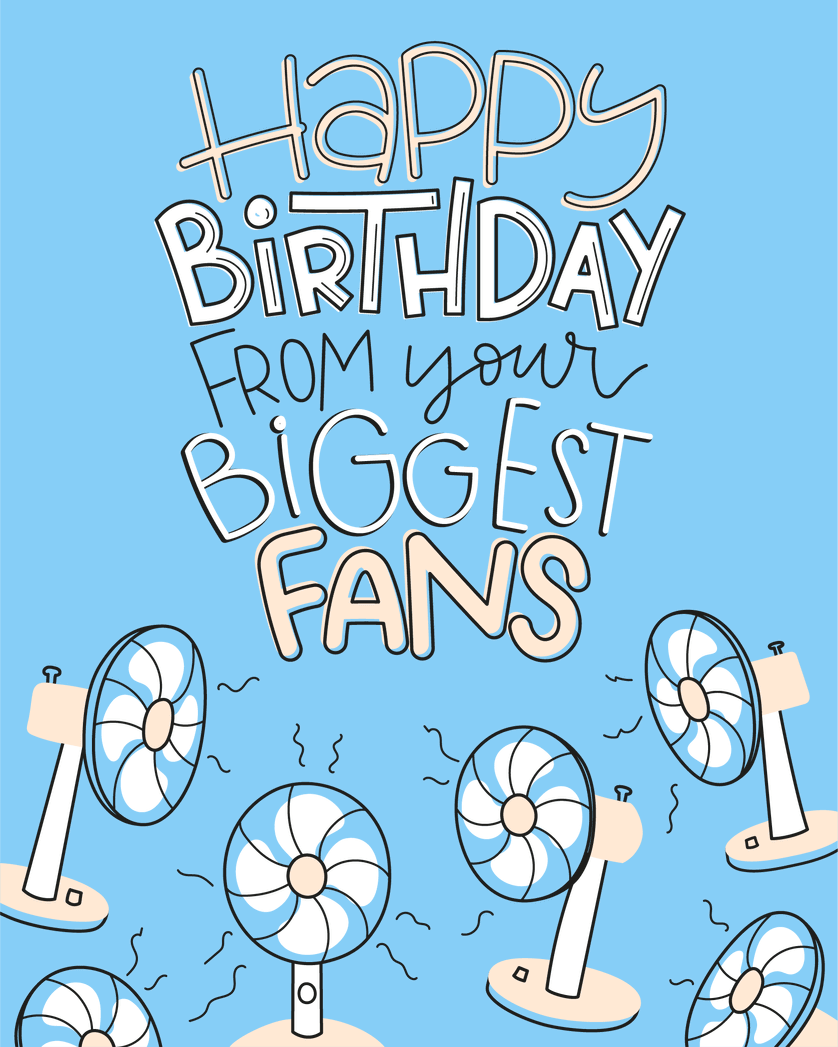 Card design "Happy birthday from your biggest fans - animated birthday card"