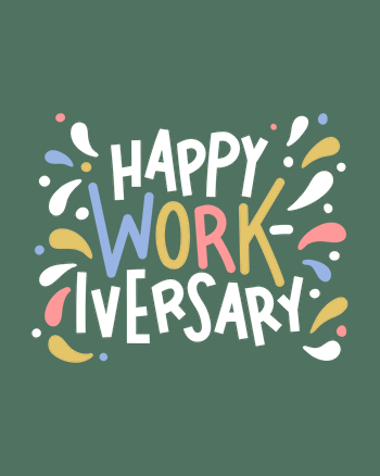 Use Happy workiversary - animated work anniversary card
