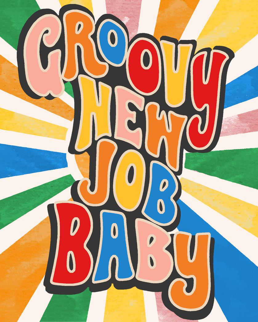 Card design "Groovy New Job "