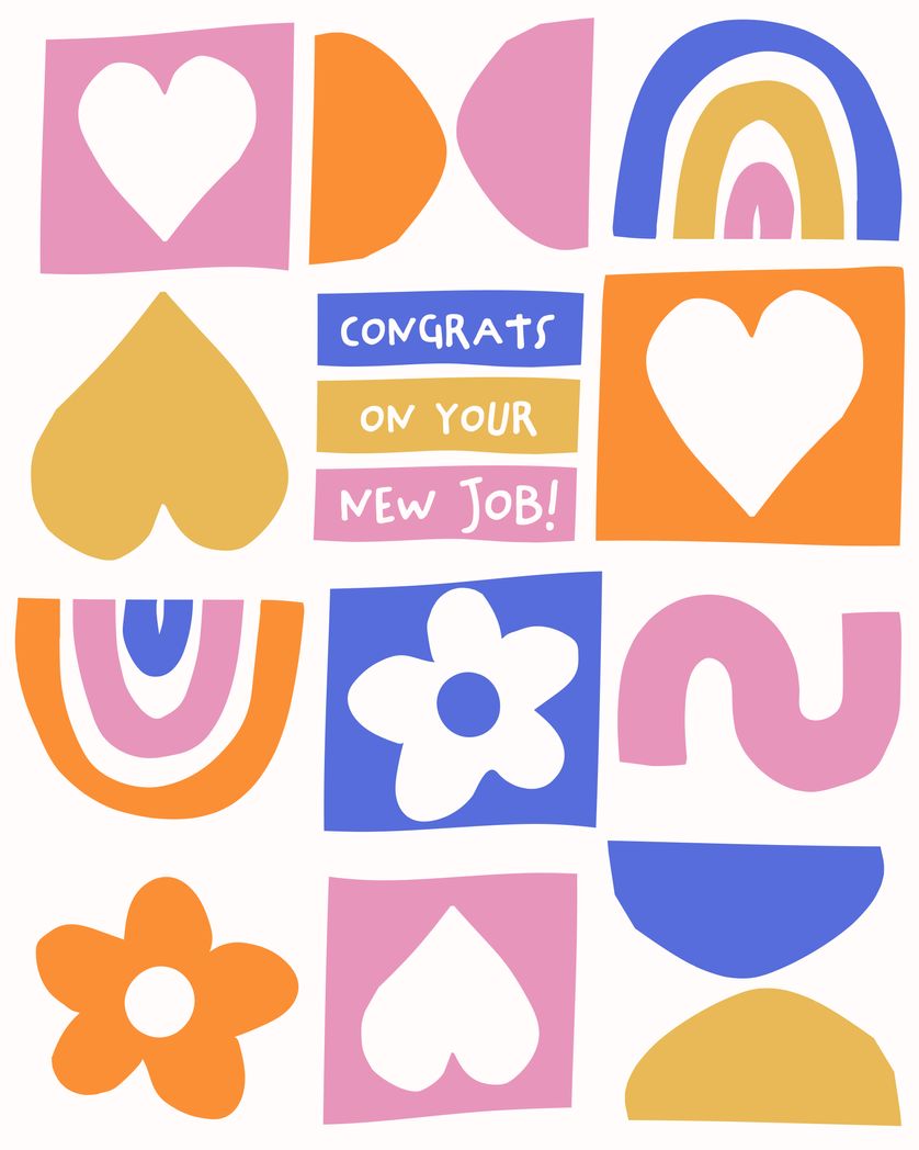 Card design "Congrats on your new job - Cut out "