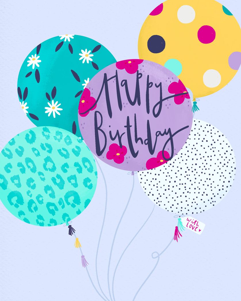 Card design "Birthday Balloons"