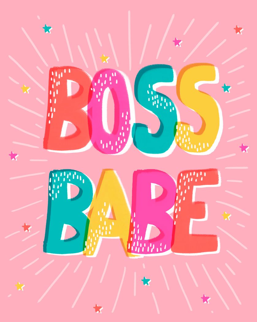Card design "boss babe"
