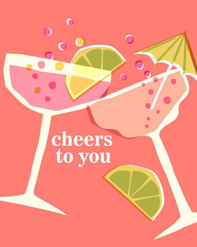 Card design "cheers to you - birthday cocktails card"
