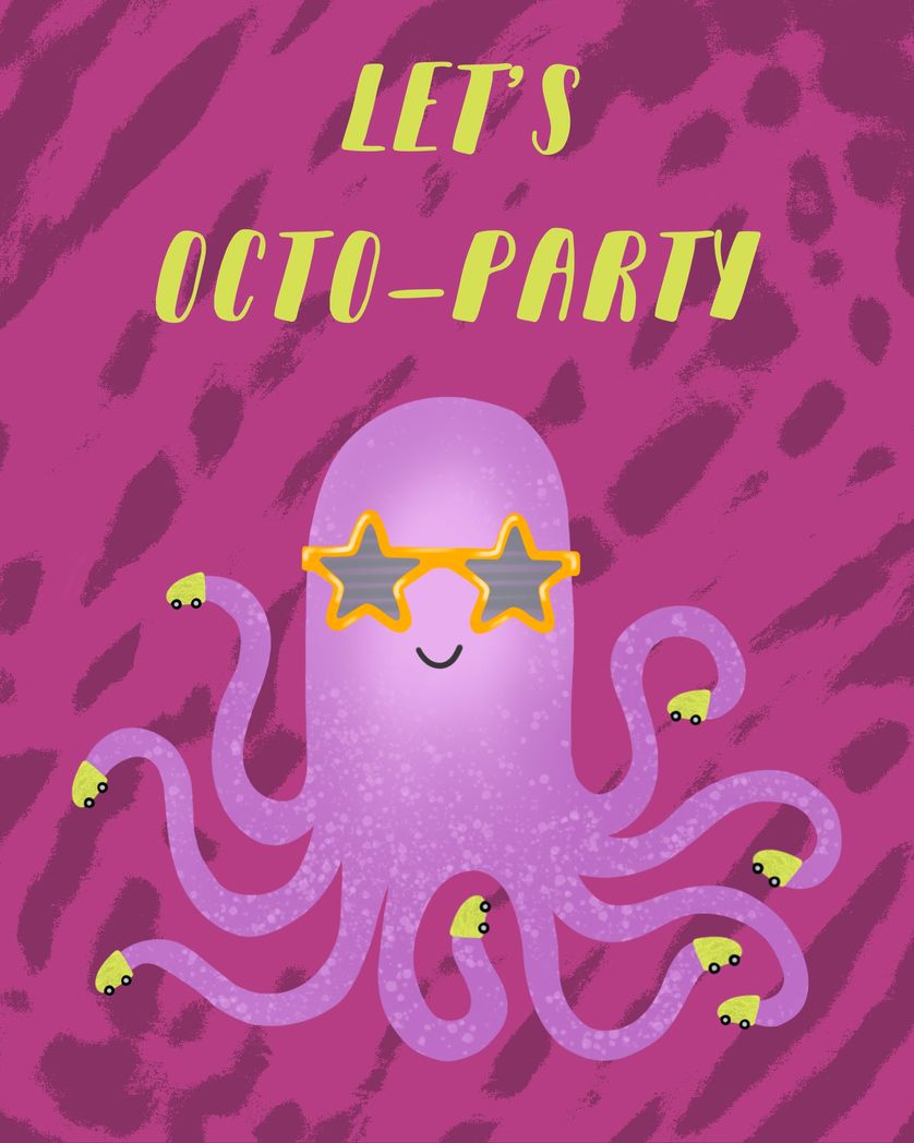 Card design "Lets Octo-party birthday card"