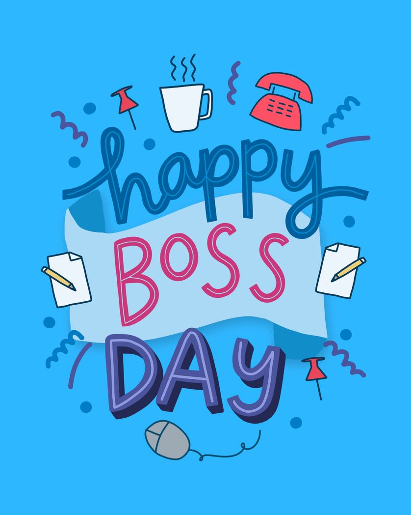 Group Leaving Cards Happy Boss Day Greeting Card