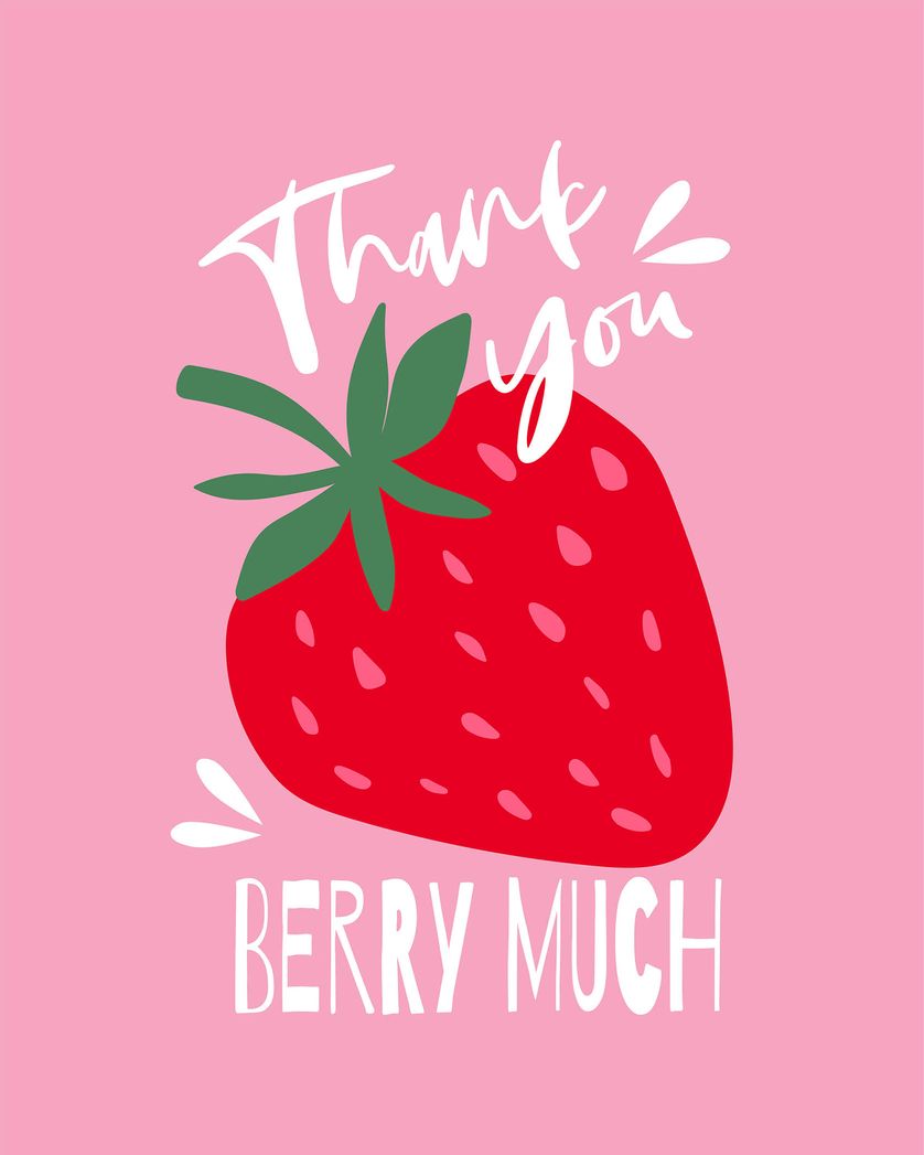 Card design "thank you berry much"