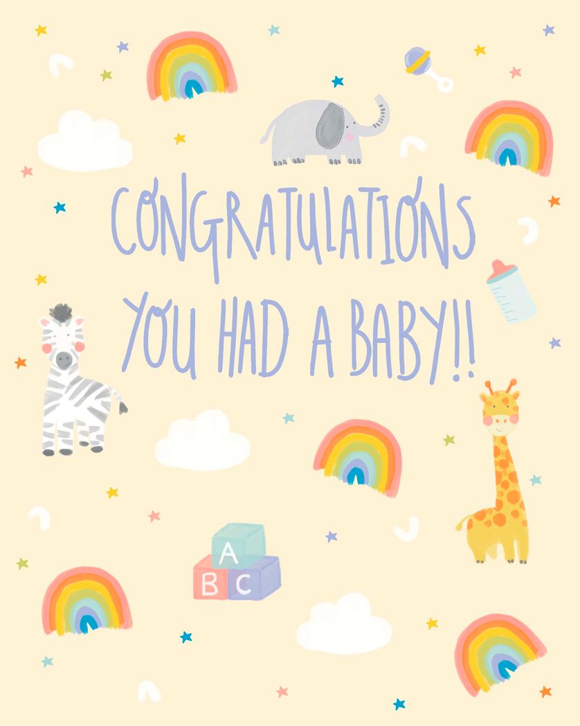 Card design "Congratulations you had a baby - New baby card"