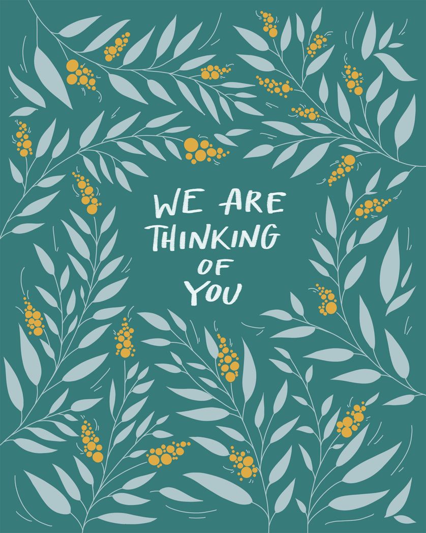 Card design "We are thinking of you - Sympathy card"