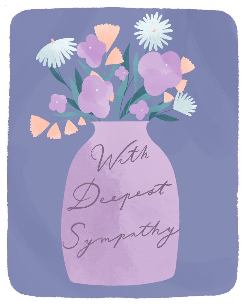 Card design "Deepest Sympathy - Sympathy floral card"
