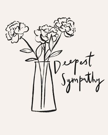Use Deepest sympathy - floral vase sympathy card