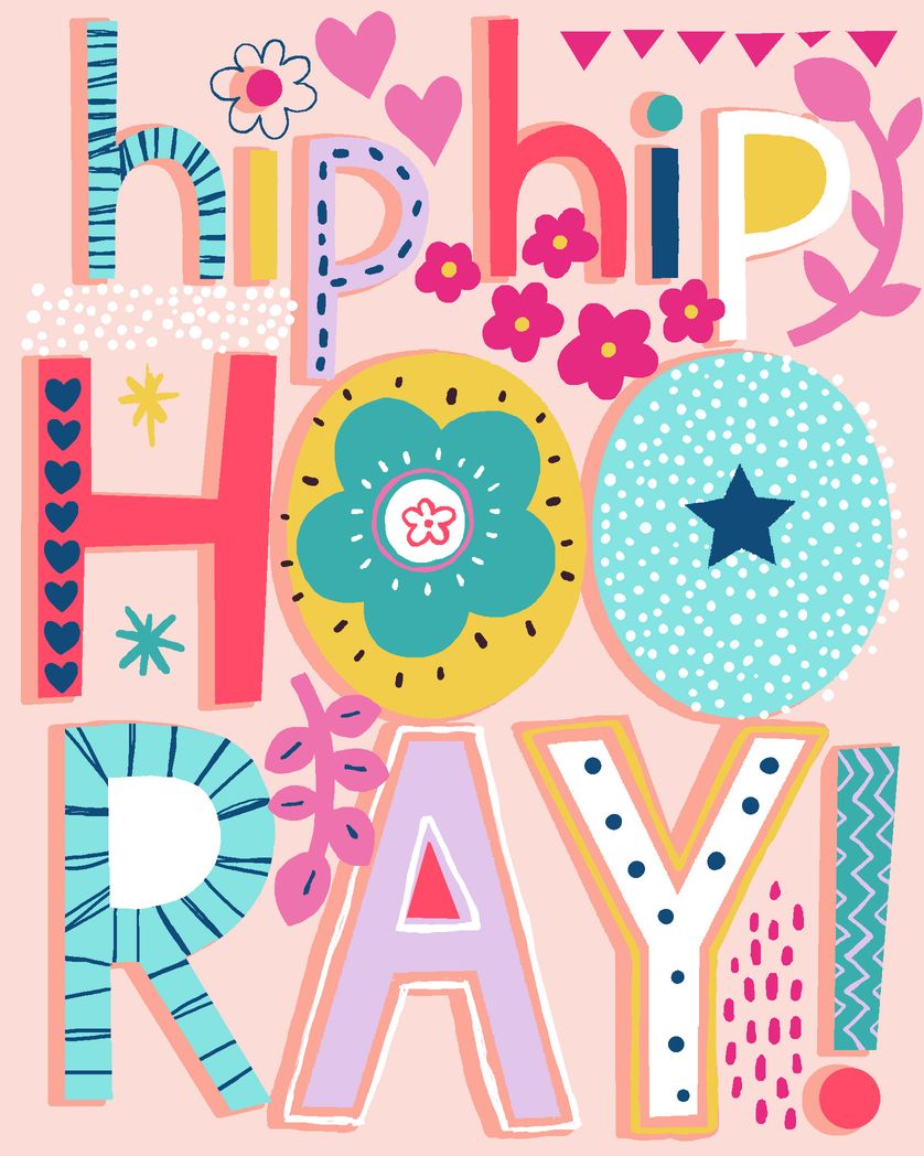 Card design "Hip Hip Hooray - Birthday Card"