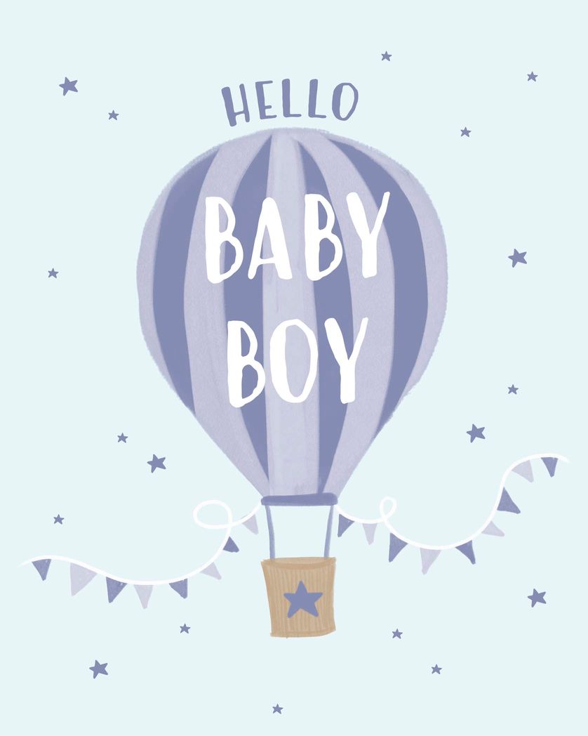 Card design "hello baby boy - boy new baby card"