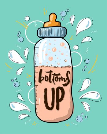 Use bottoms up - new baby card