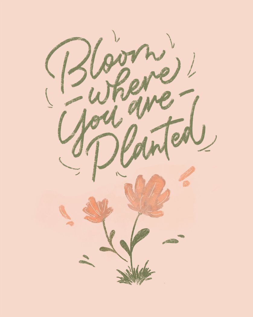 Card design "bloom where you are planted - appreciation employee card"