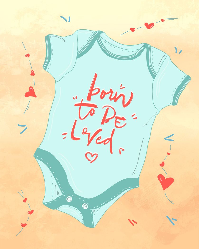 Card design "born to be loved - new baby card unisex"