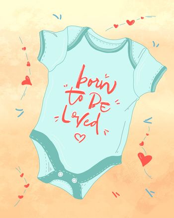 Use born to be loved - new baby card unisex