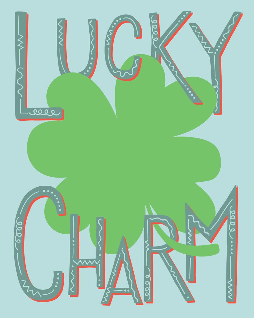 Card design "lucky charm good luck card"