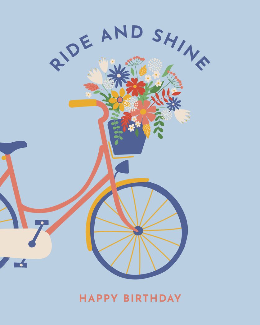 Card design "ride and shine happy birthday card"