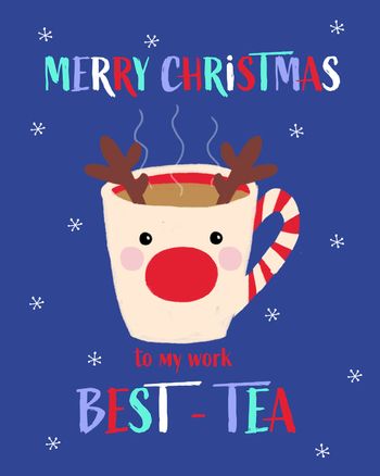 Use Merry christmas to my work bestie card reindeer