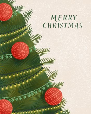 Use Traditional christmas tree card
