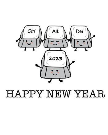 Use Ctl Alt Delete 2023 funny new year card