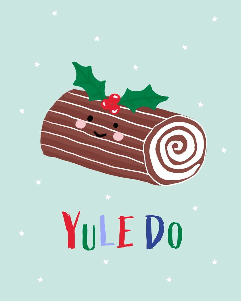 Card design "Yule do funny christmas card chocolate log"