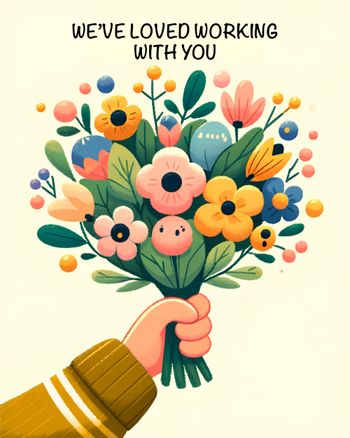 Use Bunch of flowers - farewell card for a colleague