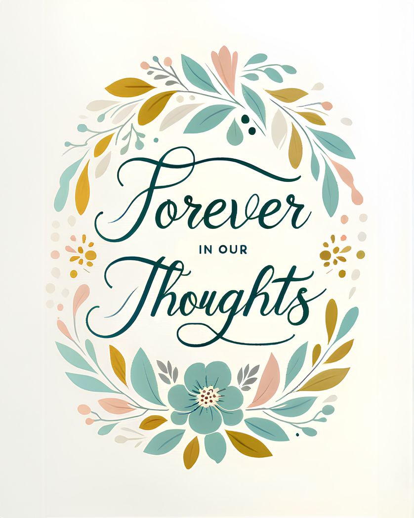 Card design "Forever in our thoughts - group sympathy card"