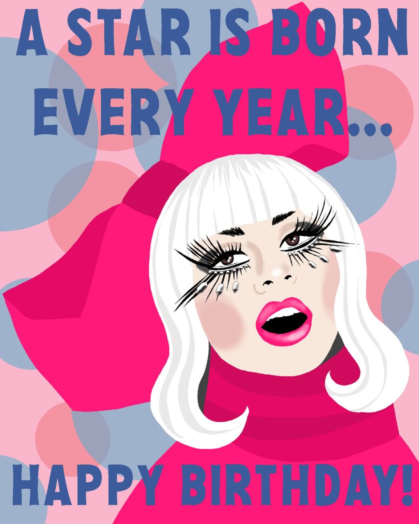 Card design "Lady Gaga birthday card"