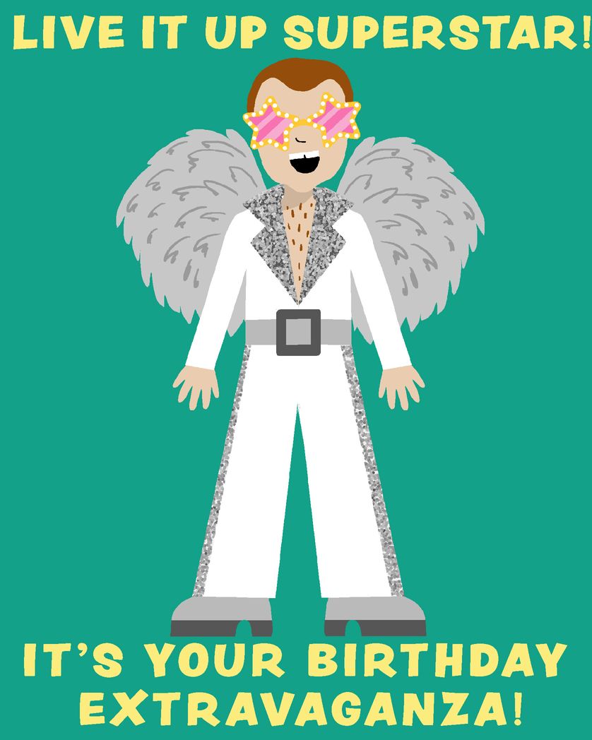 Card design "Elton John Birthday card"