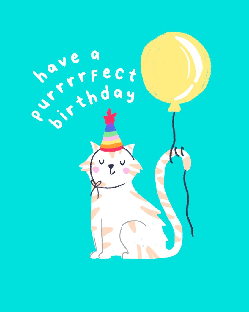 Card design "Happy birthday cat "