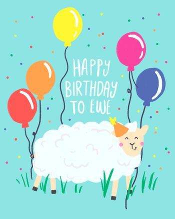 Use Sheep happy birthday card