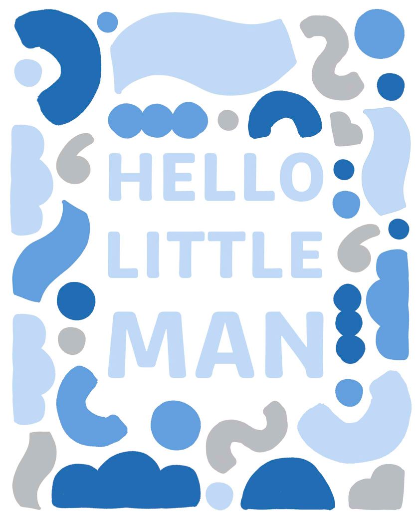 Card design "Hello little man new baby boy card"