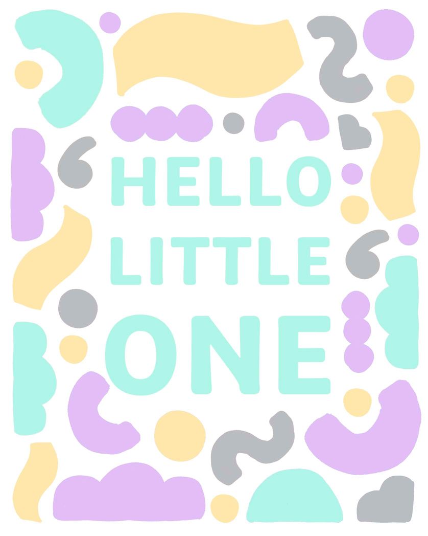 Card design "Hello little one unisex new baby card"
