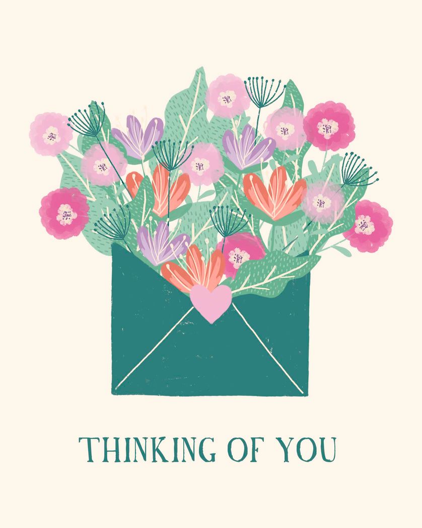 Card design "Thinking of you floral sympathy card"