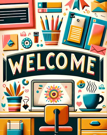 Use Colourful welcome to the team card