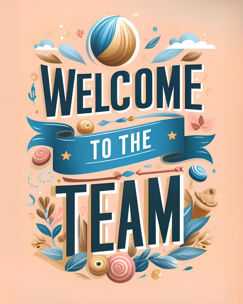 Card design "Welcome to the team - group greeting card"