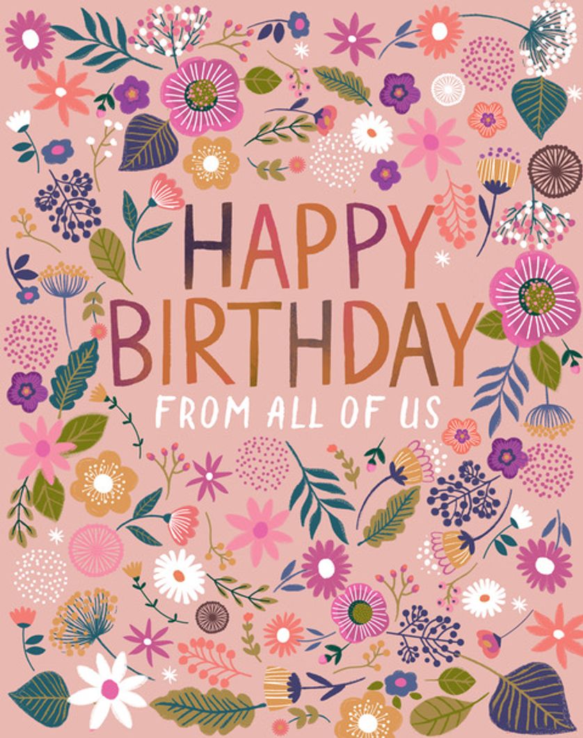 Group Leaving Cards - Happy birthday from all of us - group brithday card